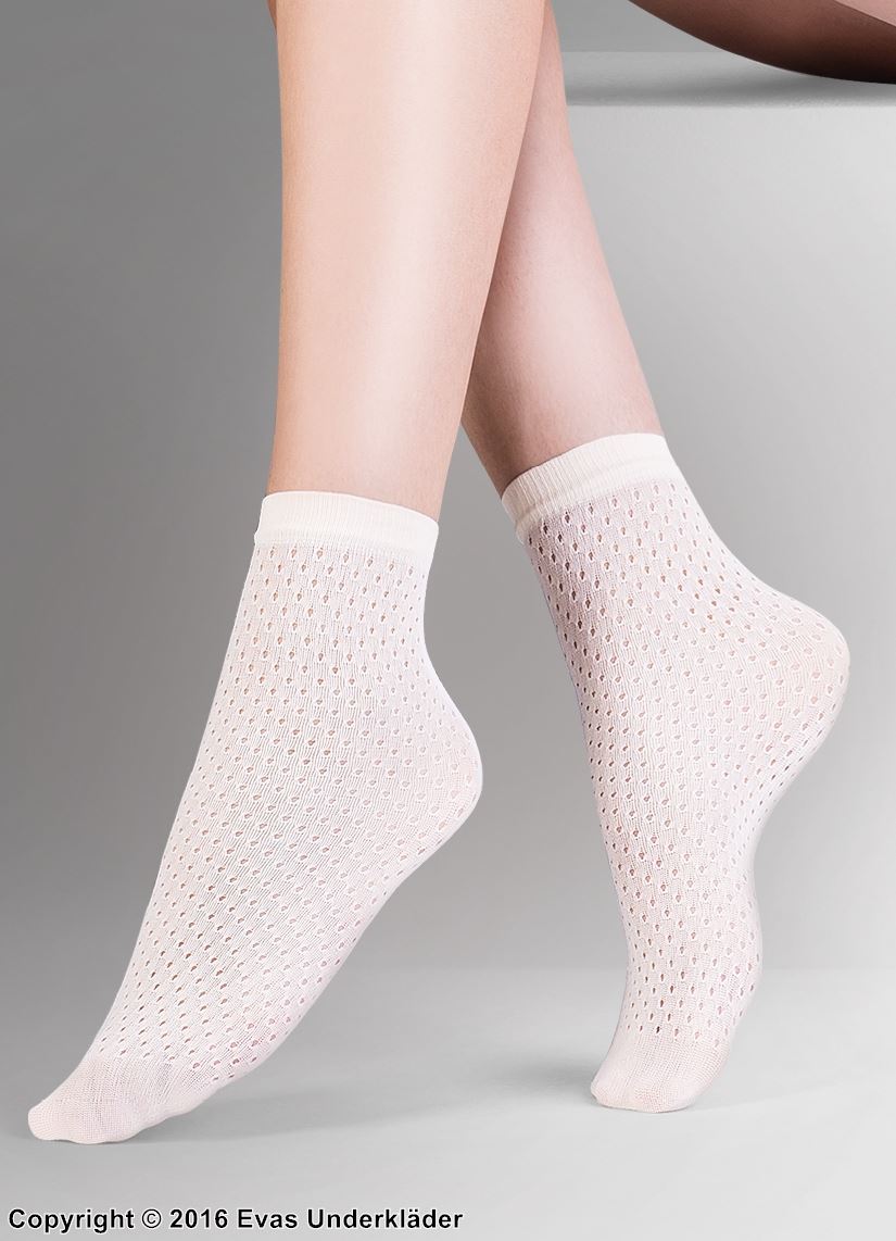 Ankle socks, openwork, light pattern